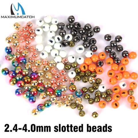 Maximumcatch 25pc Slotted Tungsten Beads 2.4-4.0mm Nymph Fly Tying Beads Multi Color Fly Tying Materials ► Photo 1/6