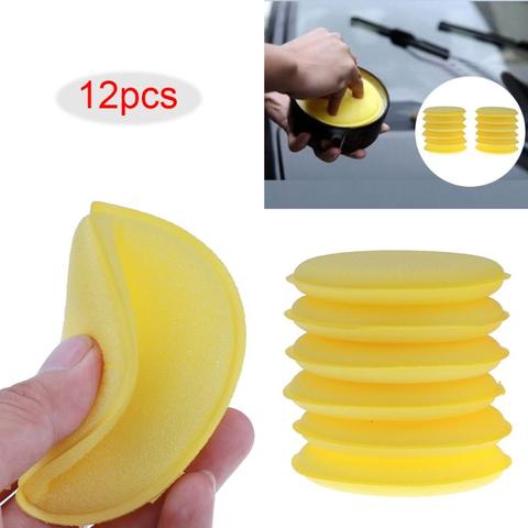 12pcs/lot Car Vehicle Wax Polish Foam Sponge Hand Soft Wax Yellow Sponge Pad/Buffer for Car Detailing Care Wash Clean ► Photo 1/4