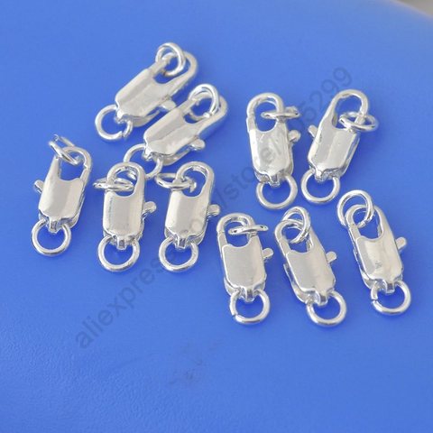 Design Jewelry Findings 50PCS Genuine Real 925 Sterling Silver Lobster Clasps For Necklace Bracelet With Opening 2 Jump Rings ► Photo 1/1