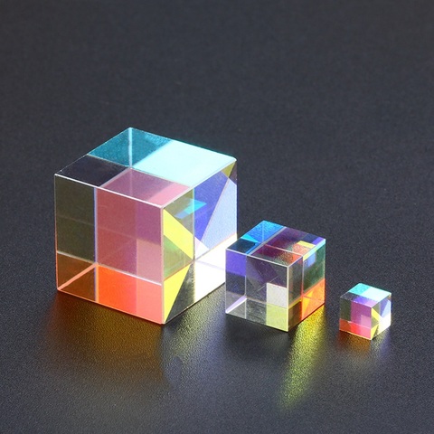 Optical Glass Cube Defective Cross Dichroic Prism Mirror Combiner Splitter Decor  10x10mm 18x18mm 5x5mm Transparent Module Toy ► Photo 1/6