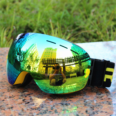 RBWORLD Brand Big Ski Goggles Double Lens UV400 Anti-fog Adult Snowboard Skiing Glasses Women Men Polarized Snow Eyewear ► Photo 1/6