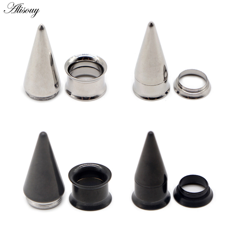 Alisouy 2PCS Stainless Steel Ear Plug Taper Tunnel Gauges Set, 2 in 1 Ear Expander Stretching Screw Kit Piercing Body Jewelry ► Photo 1/6
