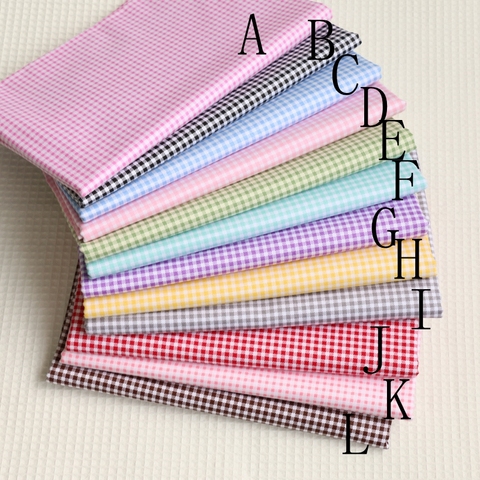 Delicate 0.3CM Gingham ChecKed 100% cotton Fabric Quilting fabric Clothes Home Textile Bedding Sewing Doll Cloth DIY A94 ► Photo 1/4