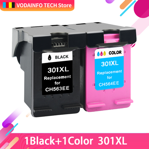 QSYRAINBOW 1 pack Ink Cartridge compatible for HP 301 301XL INK DeskJet 1050 2050 3050 2150  1510 2540 printer full ink ► Photo 1/5