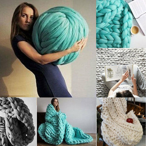DIY Chunky Wool Yarn Super Soft Bulky Arm Knitting Wool Roving Crocheting Gift For Knitting/Crochet/Carpet/Hats ► Photo 1/6