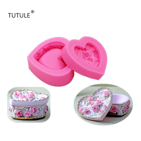 Gadgets - Rose Jewelry Box Flexible Silicone Mold Candy ChocolateMold-Soap Polymer Clay- Resin Mold ► Photo 1/1