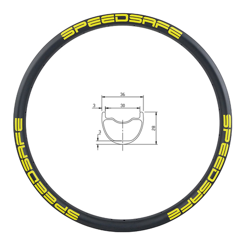 SPEEDSAFE 29er MTB 36mm tubeless carbon rim 28mm deep clincher XC AM ENDURO 24H 28H 32H UD 3K 12K matte glossy 29