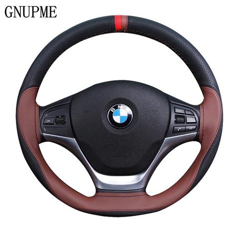Anti-slip Fiber Leather DIY 38cm Car Steering Wheel Cover Case With Needles And Thread Automobile Interior Accessory Universal ► Photo 1/6