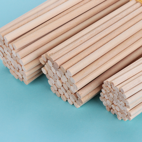 50pcs 80/100/150/mm Pine Round Wooden Rods Sticks Premium Durable Wooden Dowel for DIY Arts & Crafts Building Model Woodworking ► Photo 1/6