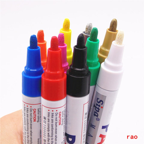 10 Colors Waterproof Car Tyre Tire Tread Rubber Metal Permanent Paint Marker Pen Round Brush ► Photo 1/5