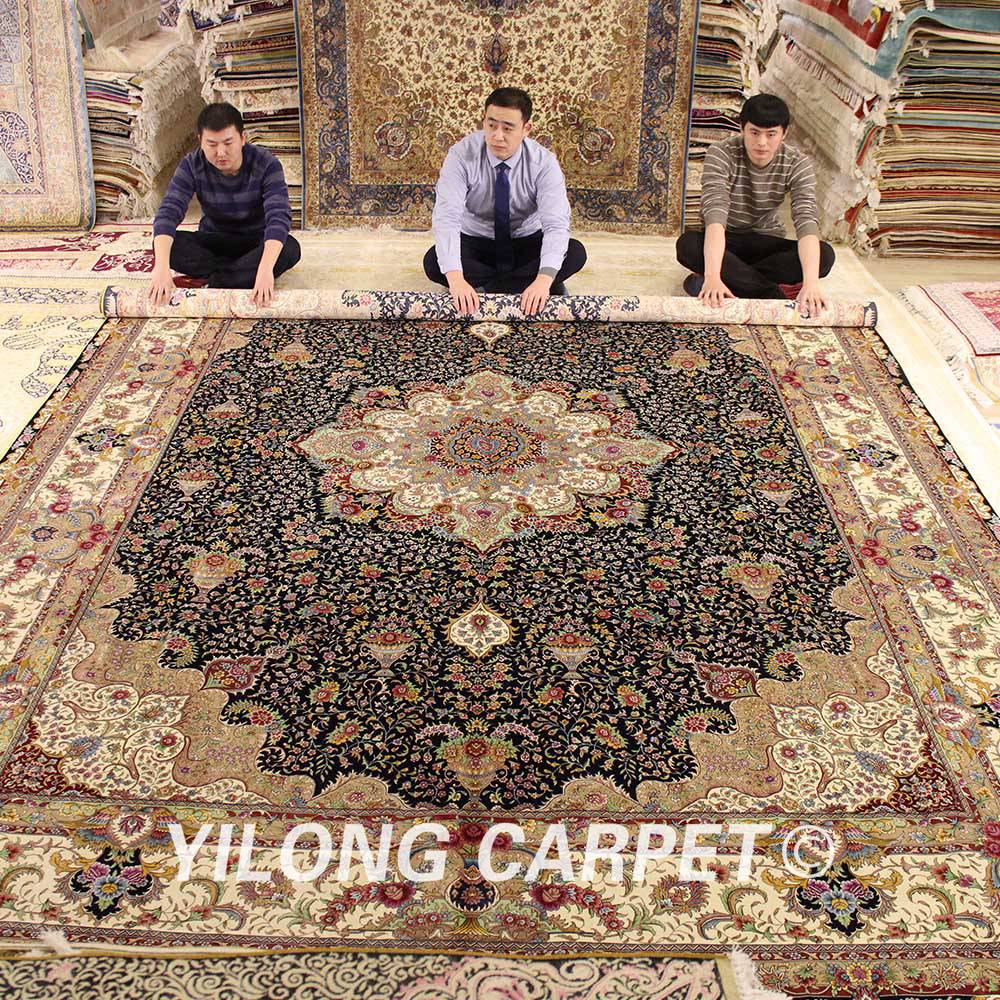 S47C2.5x4 2.5 Feet by 4 Feet Yilong 2.5' x 4' Antique Hand Knotted Silk Carpet Classic Persian Medallion Oriental Handmade Rugs 