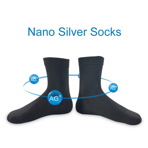 2022 Brand New 5 Pairs Nano Silver Cotton Socks Fashion Casual Crew Socks Anti-Bacterial Deodorant Autumn Winter Men's Socks ► Photo 1/6
