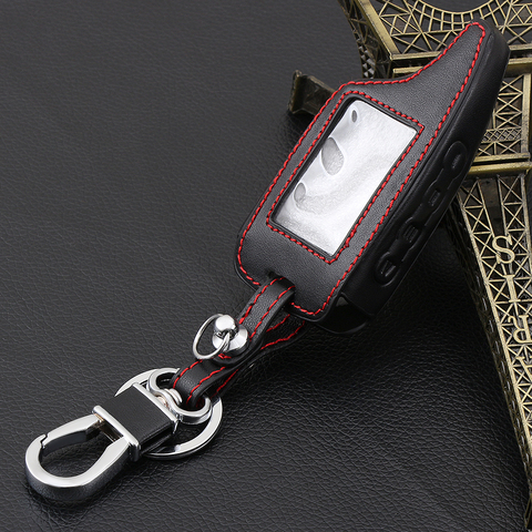 Leather Alarm Remote Keychain Case for Scher Khan For Scher-khan Magicar 5 6 M5 M6 Cover Holder ► Photo 1/6