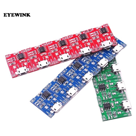 EYEWINK 10pcs/lot Micro USB 5V 1A 18650 TP4056 Lithium Battery Charger Module Charging Board With Protection Dual Functions ► Photo 1/3