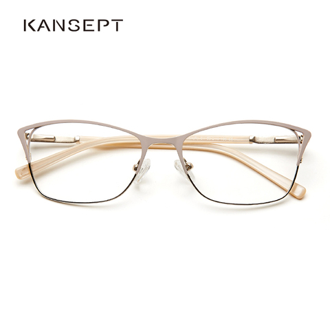 Metal Women Cat Eye Optical Glasses Frame Clear Beautiful Fashion Transparent Grade Armacao De Eyeglasses For Women#TWM7554C1 ► Photo 1/6