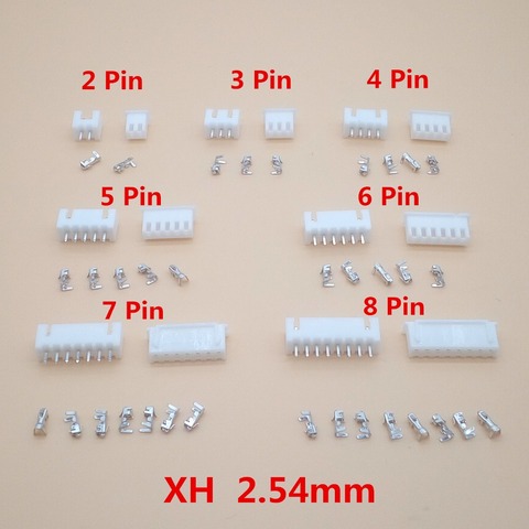 20 kits XH 2.54mm 2/3/4/5/6/7/8/9/10/12pin JST Connector plug Male, Female, Crimps ► Photo 1/6