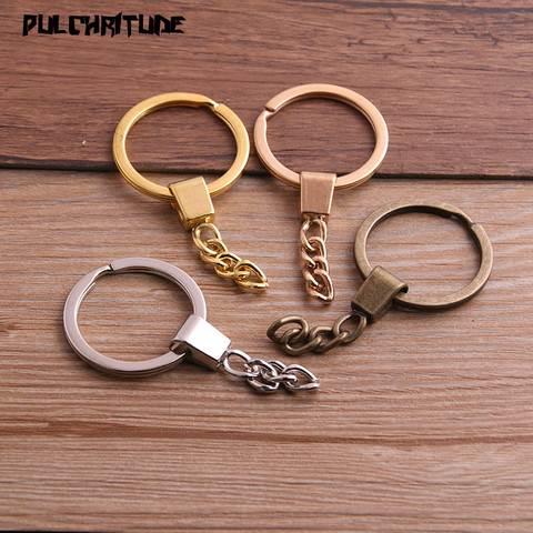 10pcs Key Ring ( Ring Size: 30mm ) Key Chain Rhodium And Bronze Plated 50mm Long Round Split Keychain Keyrings P6680 ► Photo 1/5