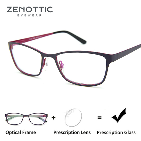 ZENOTTIC Prescription Glasses For Women Rectangle Frame Myopia Anti-Blue-Ray Optical Eyeglasses Hyperopia Photochromic Glasses ► Photo 1/6