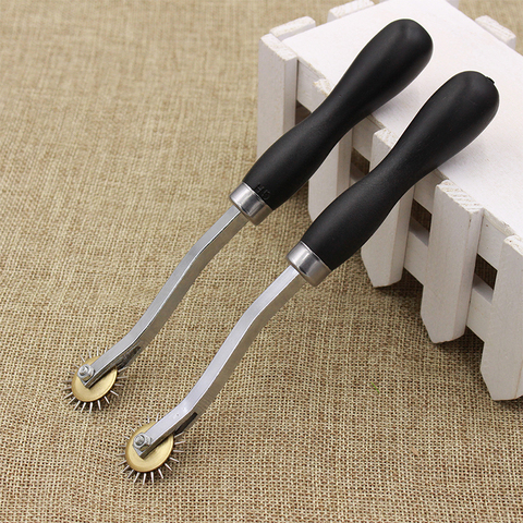 1pcs 4mm Leather Cloth Paper Overstitch Wheel DIY Sewing Leather Craft Tool Steel Tooth Type Scanning line wheels Cross stitch ► Photo 1/6