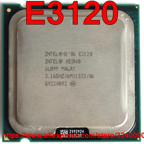 Original Intel CPU Xeon E3120 SLB9D Processor 3.16GHz/6M/1333MHz Dual-Core Socket 775 free shipping equal to E8500 ► Photo 1/1
