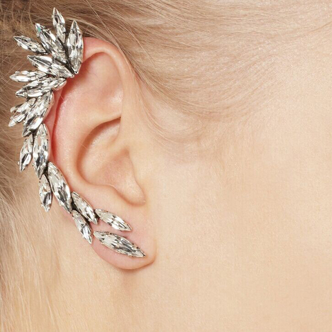 2022 New Fashion Elegant Vintage Punk Gothic Crystal Rhinestone Ear Cuff Wrap Stud Clip Earrings 1E321 ► Photo 1/4