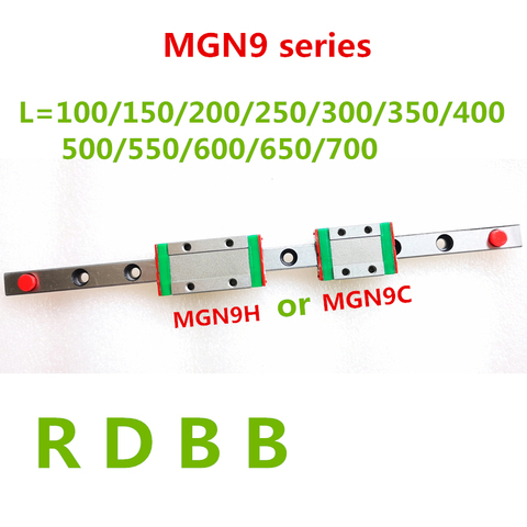 NEW 9mm Linear Guide MGN9 100 150 200 250 300 350 400 450 500 550 600 700 mm linear rail + MGN9H or MGN9C block 3d printer CNC ► Photo 1/3