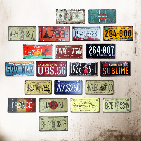 HD Motorcycles HOME Number License Metal Tin Sign Vintage Home Decor Painting Bar Garage Cafe Wall Poster Iron Plate Plaque A916 ► Photo 1/6