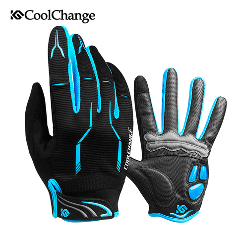 CoolChange Cycling Gloves Touch Screen GEL Pad Outdoor Sport Luva Ciclismo Bike Glove Man MTB Full Finger Bicycle Phone Gloves ► Photo 1/6
