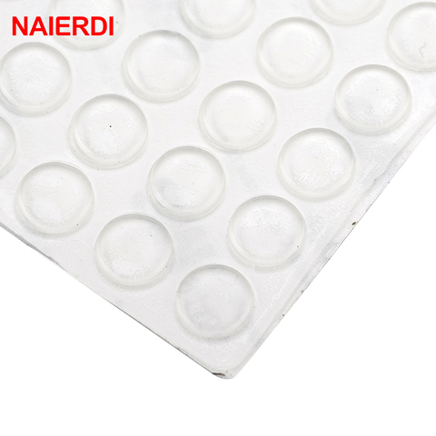 NAIERDI 50 Grain Door Stopper Silicon Rubber Kitchen 2.2MM Thickness Diameter 10MM Cabinet Self Adhesive Stop Damper Buffer Pad ► Photo 1/6