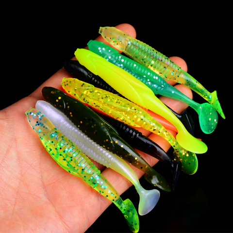 10Pcs 6g 95mm Pesca Artificial Soft Lure Japan Shad Worm Swimbaits Jig Head Fly Fishing Silicon Rubber Fish ► Photo 1/6