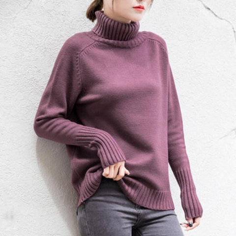 women Sweater Female Turtleneck Autumn Winter Cashmere Knitted Sweater And Pullover Female Tricot Jersey Jumper Pull Femme 2022 ► Photo 1/6