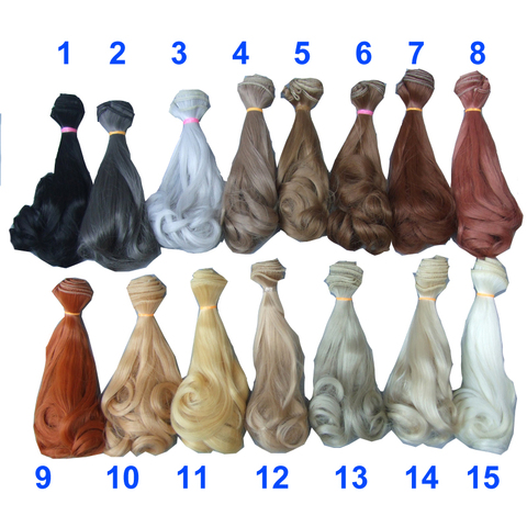 free shipping  wholesales 15 cm brown cofffe BJD/SD Doll Wigs/hair DIY curly hair wig for 1/3 1/4 bjd doll ► Photo 1/5