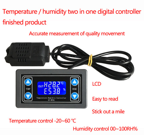 XY-WTH1 DC 6-30V Digital display Constant Temperature humidity Incubator Controller Dual Output thermostat  For AC 220V ► Photo 1/1