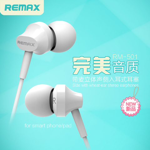 The Best Price Original explosion models REMAX RM501 side ear style with a mic stereo music bass earphones for iPhone xiaomi ► Photo 1/4