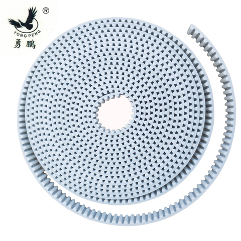 10meters HTD5M timing belt  Width 15 20 30mm Color White PU Polyurethane with steel core HTD 5M open ended belt Pitch 5mm Pulley ► Photo 1/5