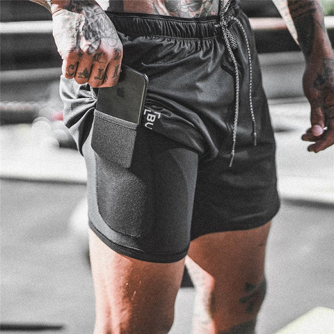 2022 NEW Men's Running Shorts Mens 2 in 1 Sports Shorts Male double-deck Quick Drying Sports men Shorts Jogging Gym Shorts men ► Photo 1/6