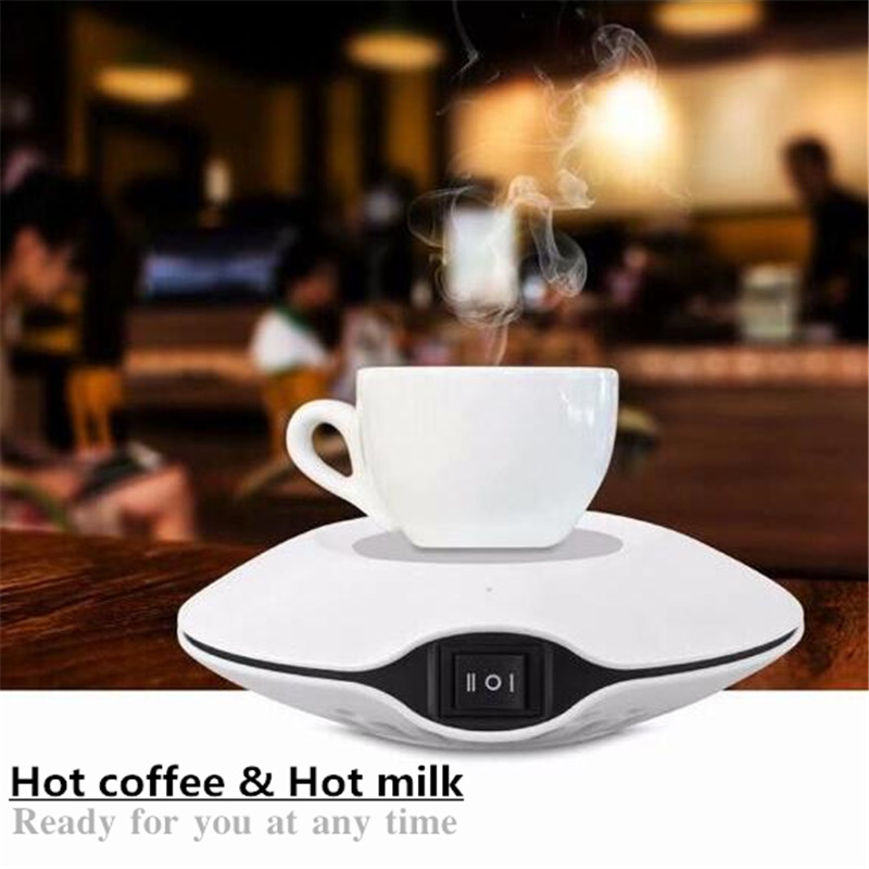 USB Warmer Sliver Warm Tea Coffee Cup Mug Warmer USB Heater Pad With 4 USB  Port Hub With On/Off Switch 