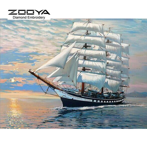 Framed Diy Digital Oil Painting By Numbers Home Decoration Craft Unique Gift Picture Paint On Canvas Sea And Boat BJ316 ► Photo 1/6