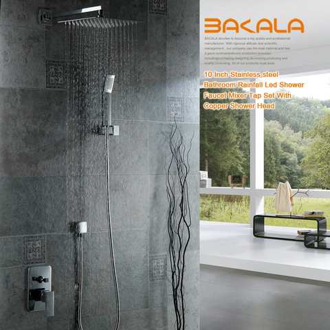 BAKALA Brazil Warehouse Rain Mixer Shower Set Wall Mounted Rainfall Shower Head System not have the taxes ► Photo 1/5