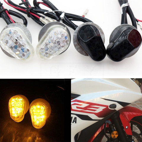 Motorcycle LED Bulb Turn Signals Indicator flashing lights blinkers For Yamaha YZF R1 R6 R6S R3 R6S FZ1 FZ6 FZ8 FAZER XJ6 MT03 ► Photo 1/6
