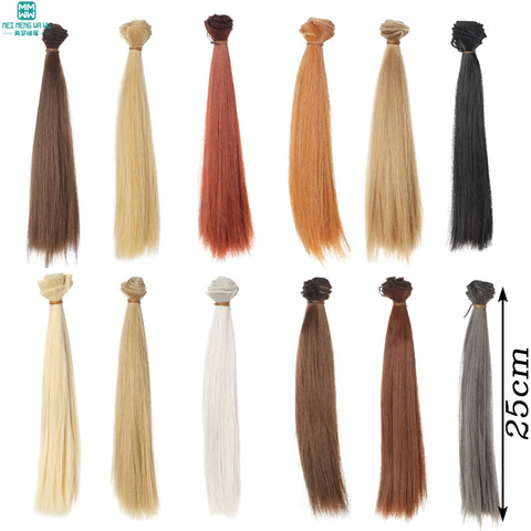 1pcs 25*100CM Straight hair For 1/3 1/4 1/6 BJD/SD Doll wigs Brown khaki black ► Photo 1/6