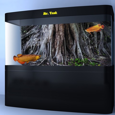 Mr. Tank Aquarium Background Poster With Self-Adhesive Tree Root High Glossy PVC Fish Tank Decorative Wall Backdrop Sticker ► Photo 1/6