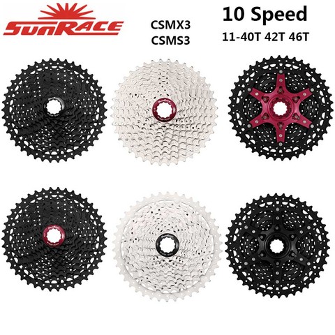 SunRace CSMS3 CSMX3 11-40T 11-42T 11-46T 10 Speed Wide Ratio bike bicycle mtb freewheel 40t 42t 46t Cassette ► Photo 1/6