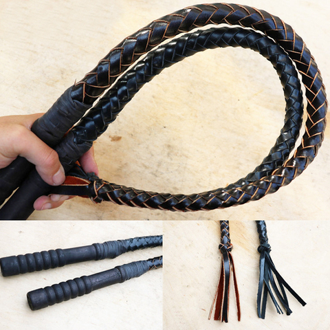 70 CM & 80 CM Hand Made Braided Riding Whips For Horse Outdoor Racing Training Cowhide Leather Horse Whip Equestrian Equipment ► Photo 1/6