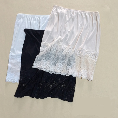 1PC 50% Silk Knit Lace Half Slip Nightdress Sleepwear Underskirt M L XL SG351 ► Photo 1/6