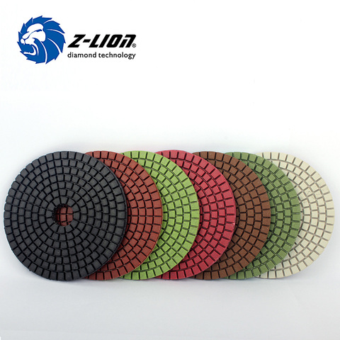 Z-LION 4 Inch Polishing Pad Kit 7 Pcs/Set High Quality Diamond Tools For Concrete Stone Grinding Wet Polish Diamond Pad ► Photo 1/1