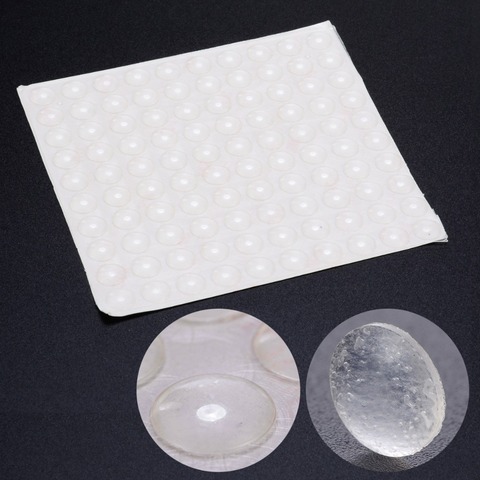 100PCS Self Adhesive Door Buffer Pad Rubber Silicone Feet Cabinet Drawers Clear Semicircle Bumpers Furniture Door Accessories ► Photo 1/6