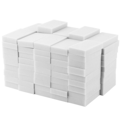 100pcs/lot White Magic Sponge Cleaner Eraser Multi-functional Cleaner Melamine Sponge for Kitchen Bathroom Cleaning 100x60x15mm ► Photo 1/6