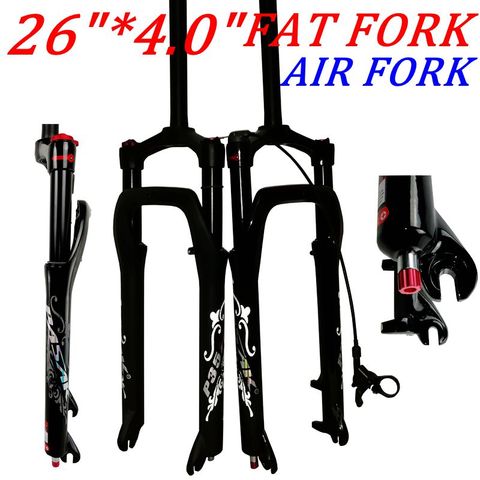 MTB Moutain 26inch Bike Fork Fat bicycle Fork Air Gas line Locking Suspension Forks Magnesium Aluminium Alloy 26
