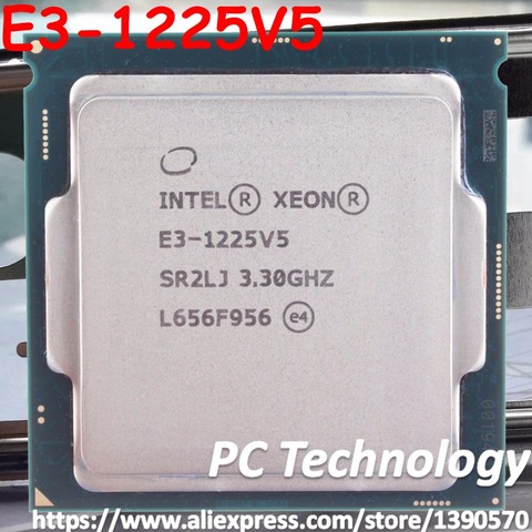Original Intel Xeon E3-1225V5 CPU 3.30GHz 8M 80W LGA1151 E3-1225 V5 Quad-core E3 1225 V5 processor E3 1225V5 Free shipping ► Photo 1/1